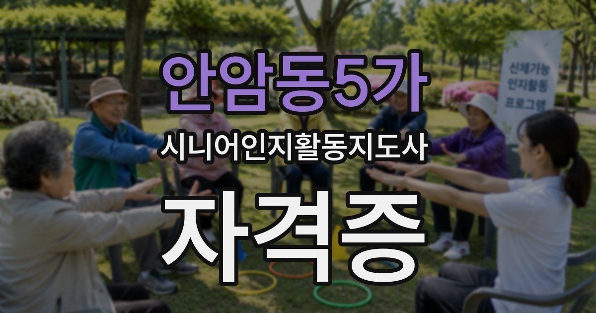 안암동5가 시니어인지활동지도사 자격증
