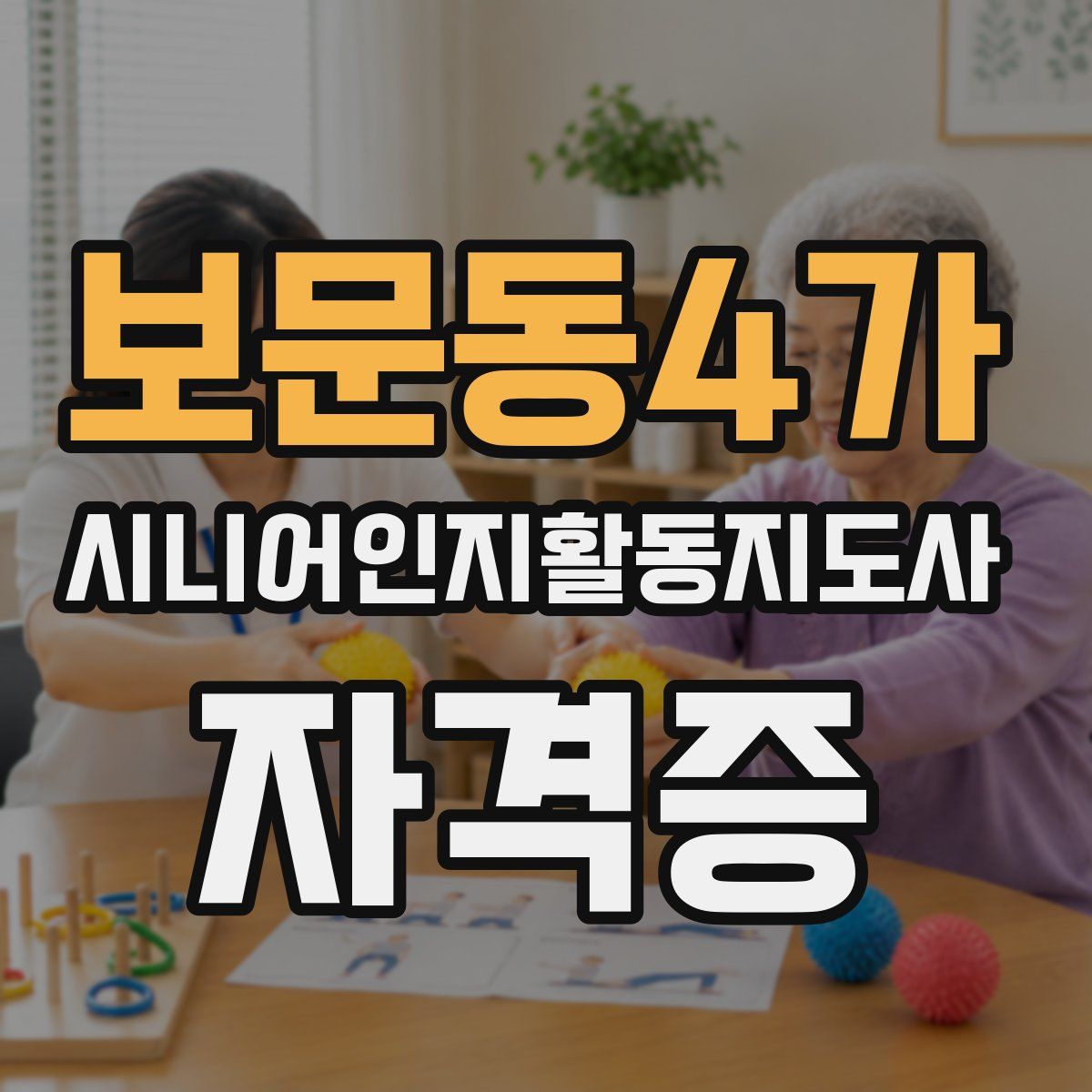 보문동4가 시니어인지활동지도사 자격증