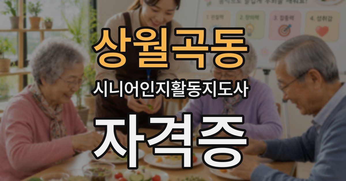 상월곡동 시니어인지활동지도사 자격증