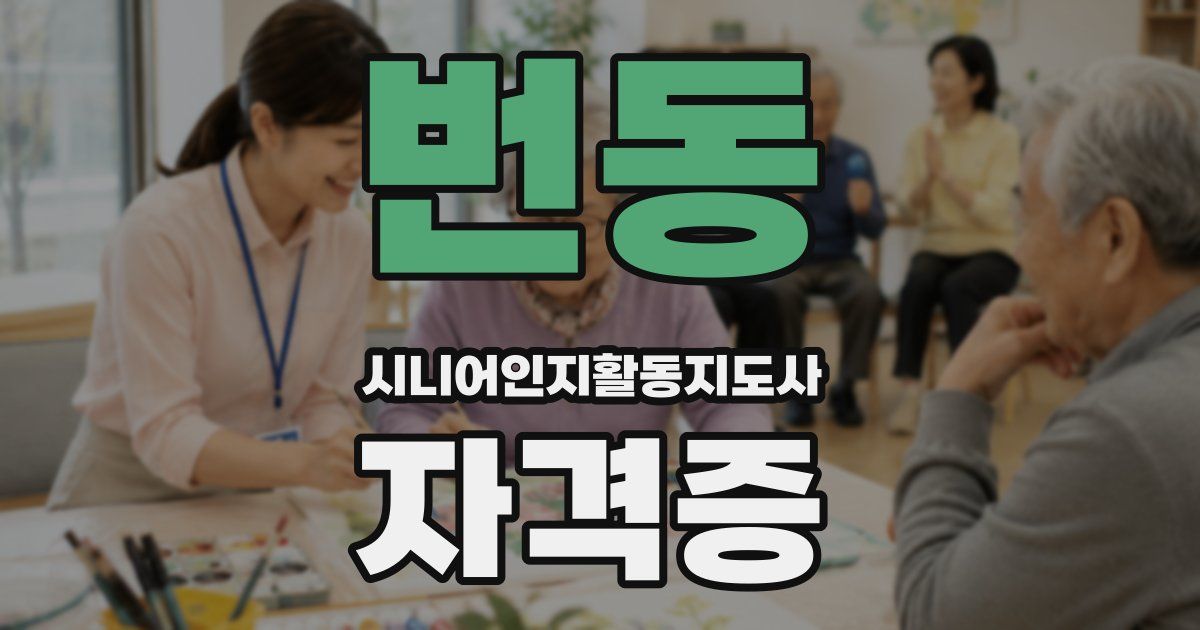 번동 시니어인지활동지도사 자격증
