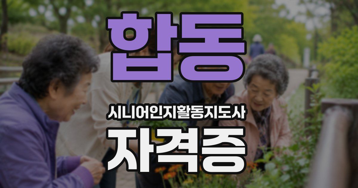 합동 시니어인지활동지도사 자격증