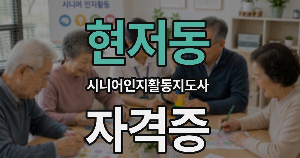 현저동 시니어인지활동지도사 자격증