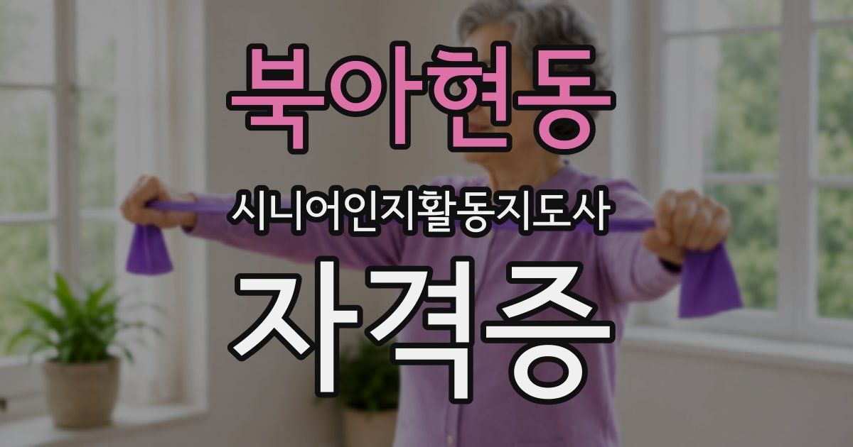 북아현동 시니어인지활동지도사 자격증