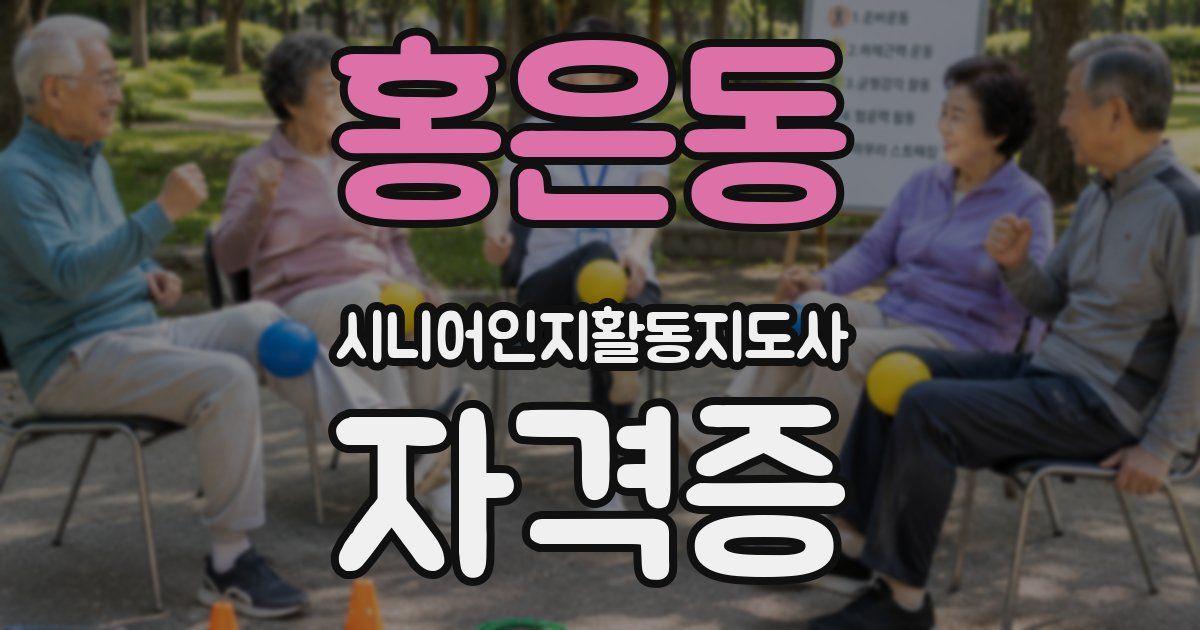 홍은동 시니어인지활동지도사 자격증