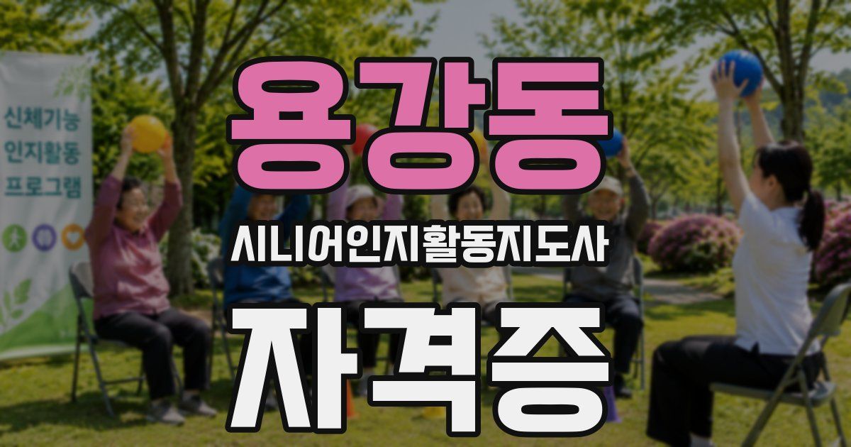 용강동 시니어인지활동지도사 자격증