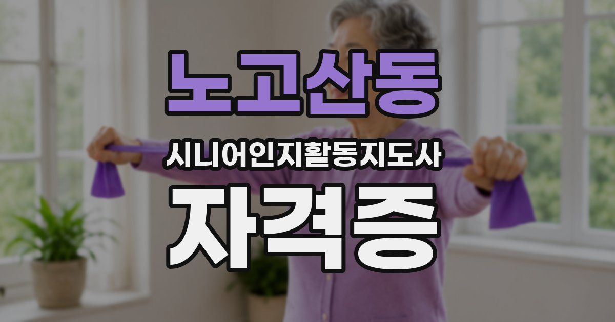 노고산동 시니어인지활동지도사 자격증
