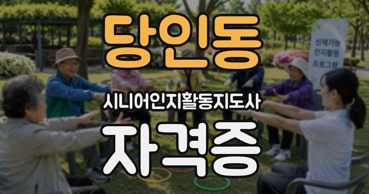 당인동 시니어인지활동지도사 자격증