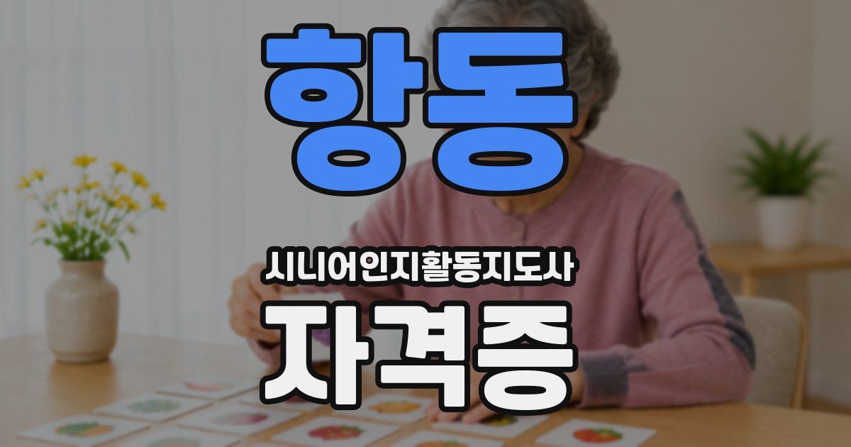 항동 시니어인지활동지도사 자격증
