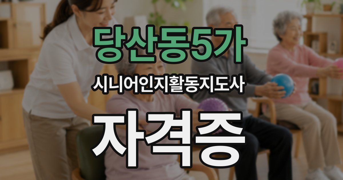 당산동5가 시니어인지활동지도사 자격증
