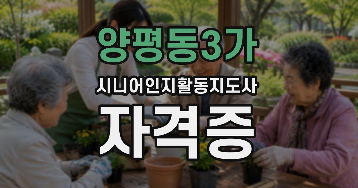 양평동3가 시니어인지활동지도사 자격증