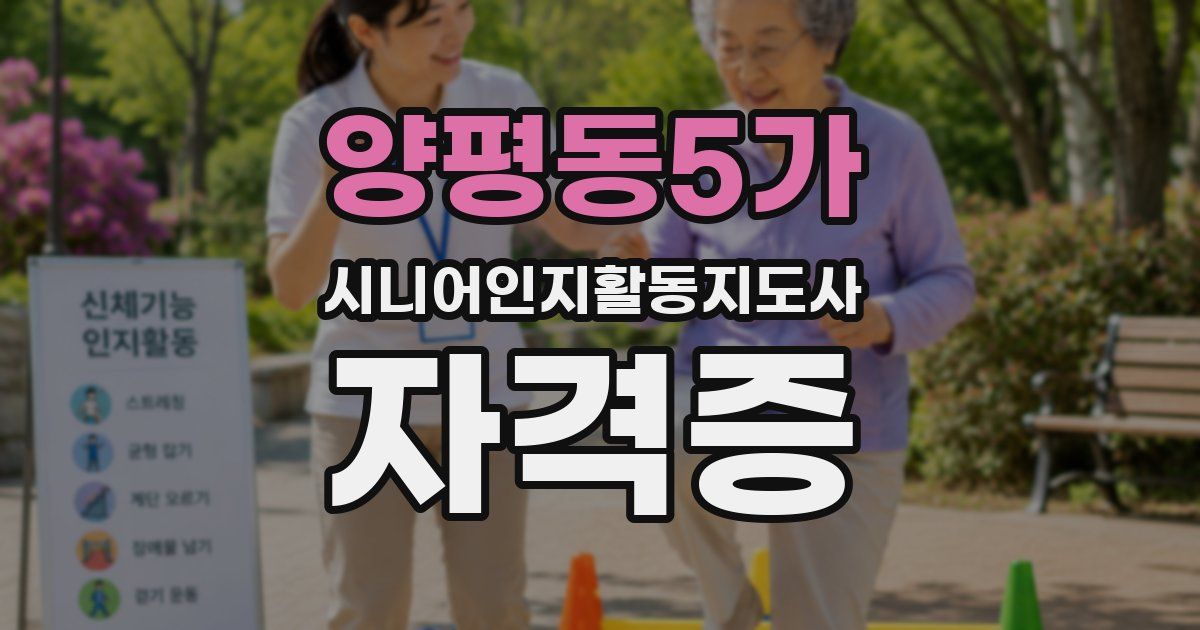 양평동5가 시니어인지활동지도사 자격증