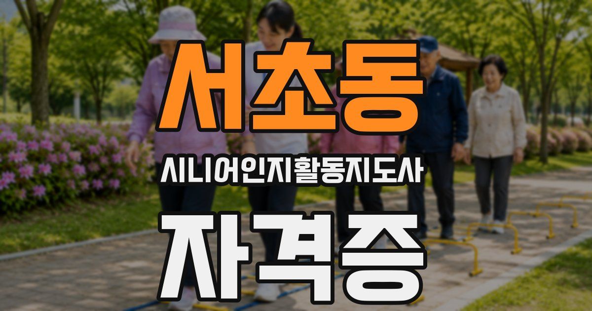 서초동 시니어인지활동지도사 자격증