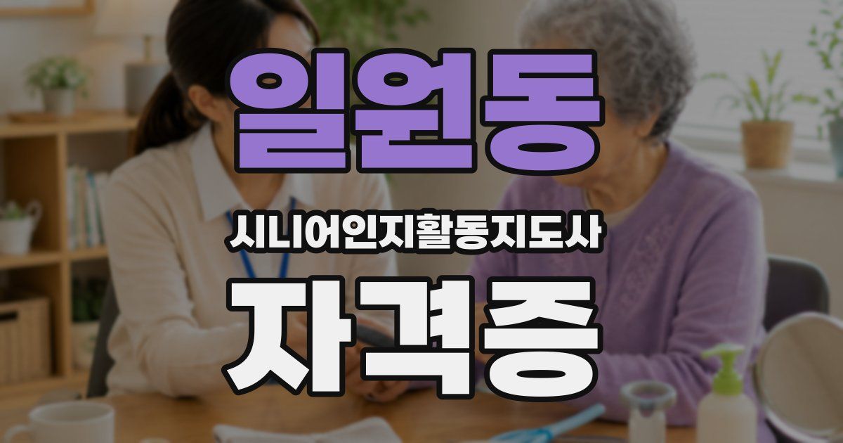 일원동 시니어인지활동지도사 자격증