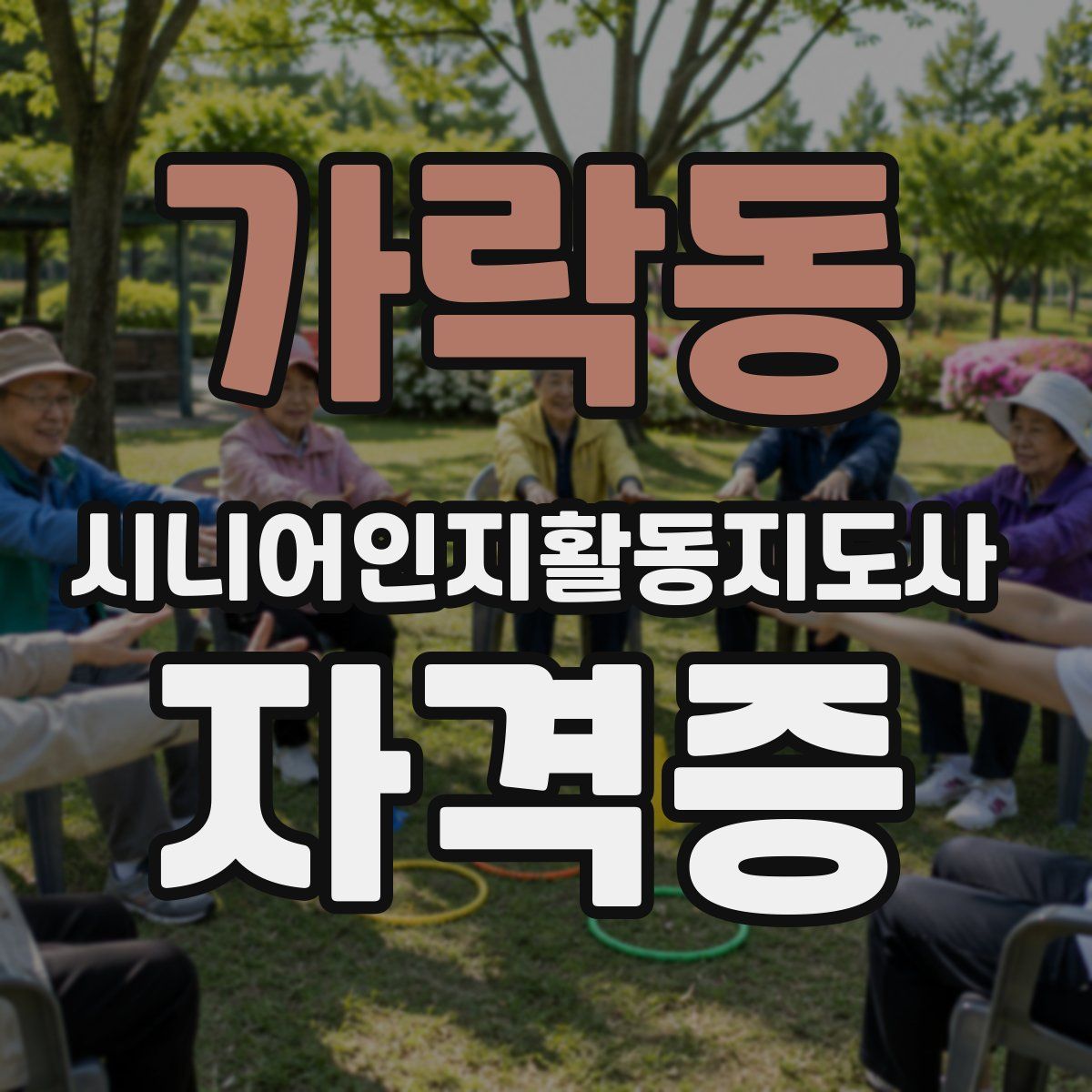 가락동 시니어인지활동지도사 자격증