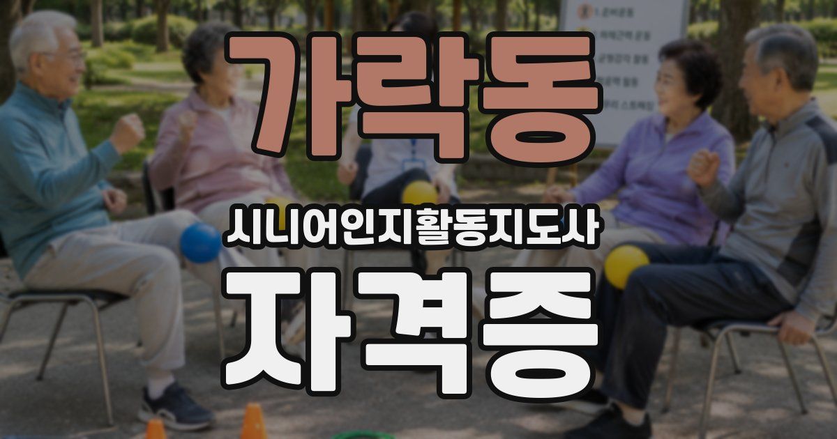 가락동 시니어인지활동지도사 자격증