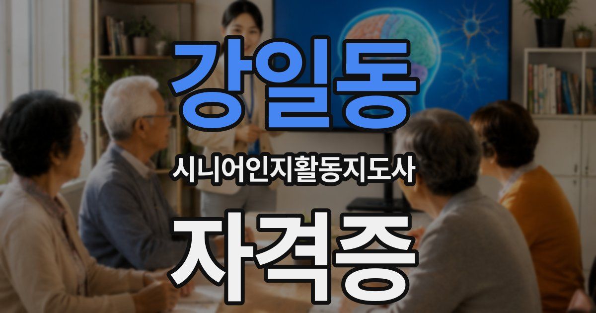 강일동 시니어인지활동지도사 자격증