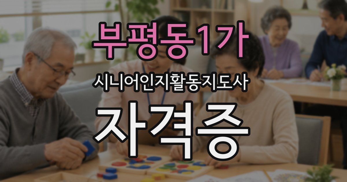 부평동1가 시니어인지활동지도사 자격증