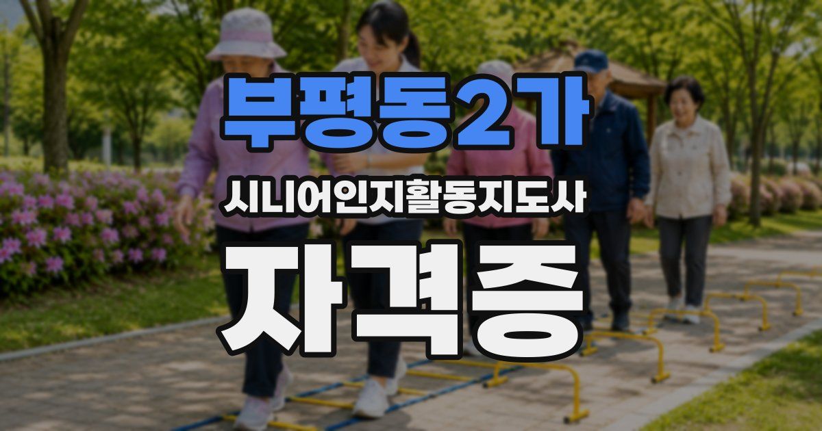부평동2가 시니어인지활동지도사 자격증