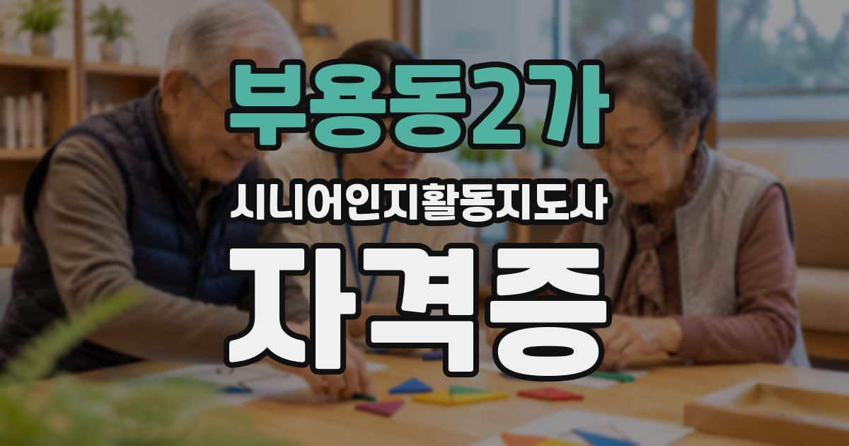 부용동2가 시니어인지활동지도사 자격증