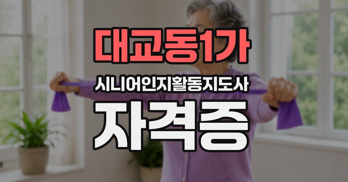 대교동1가 시니어인지활동지도사 자격증