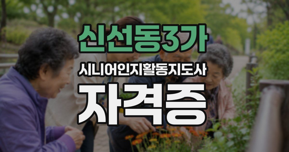신선동3가 시니어인지활동지도사 자격증