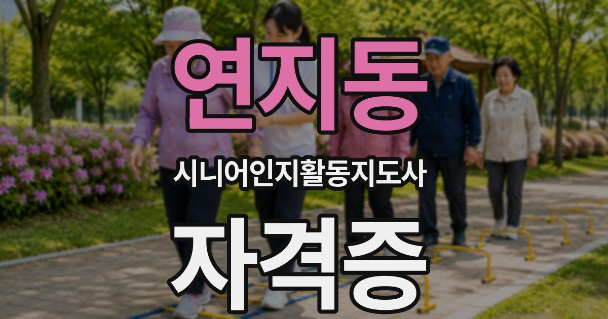 연지동 시니어인지활동지도사 자격증