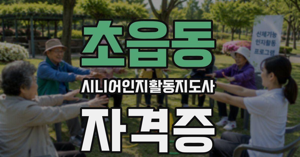 초읍동 시니어인지활동지도사 자격증