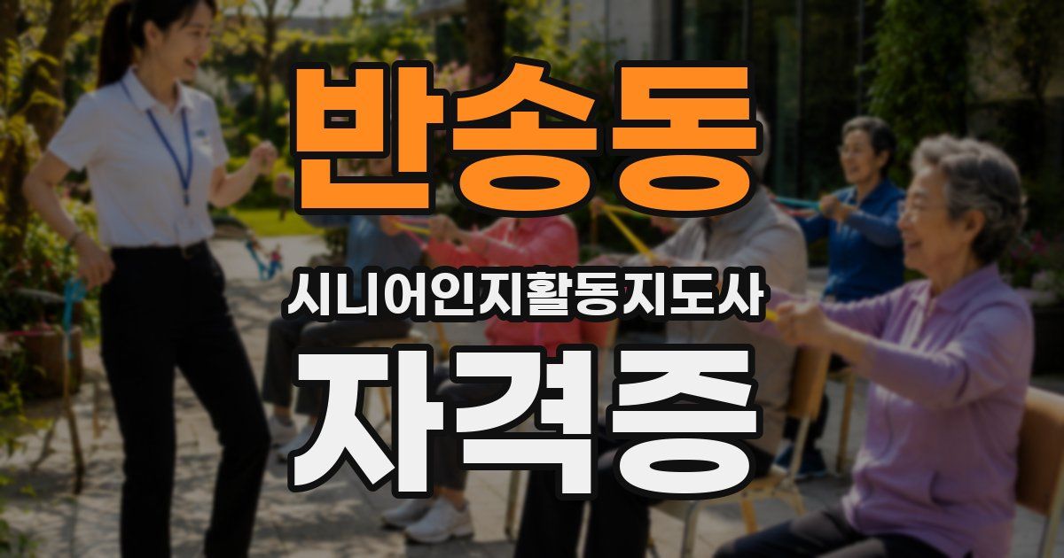 반송동 시니어인지활동지도사 자격증