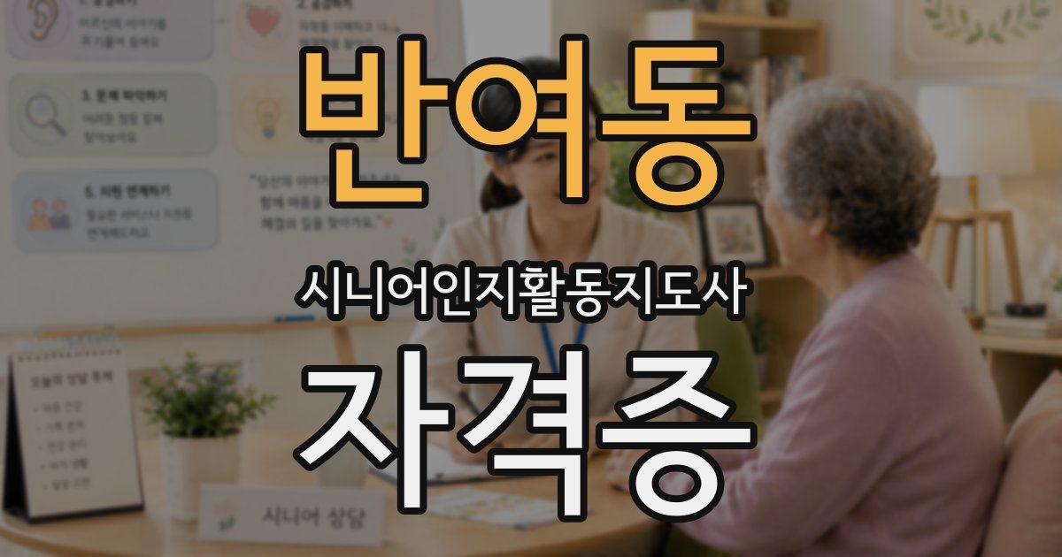 반여동 시니어인지활동지도사 자격증