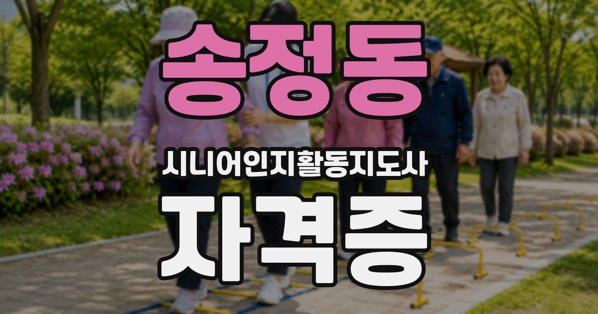 송정동 시니어인지활동지도사 자격증