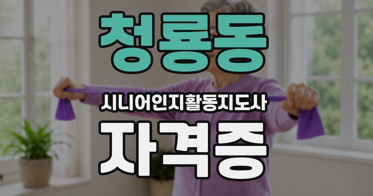 청룡동 시니어인지활동지도사 자격증