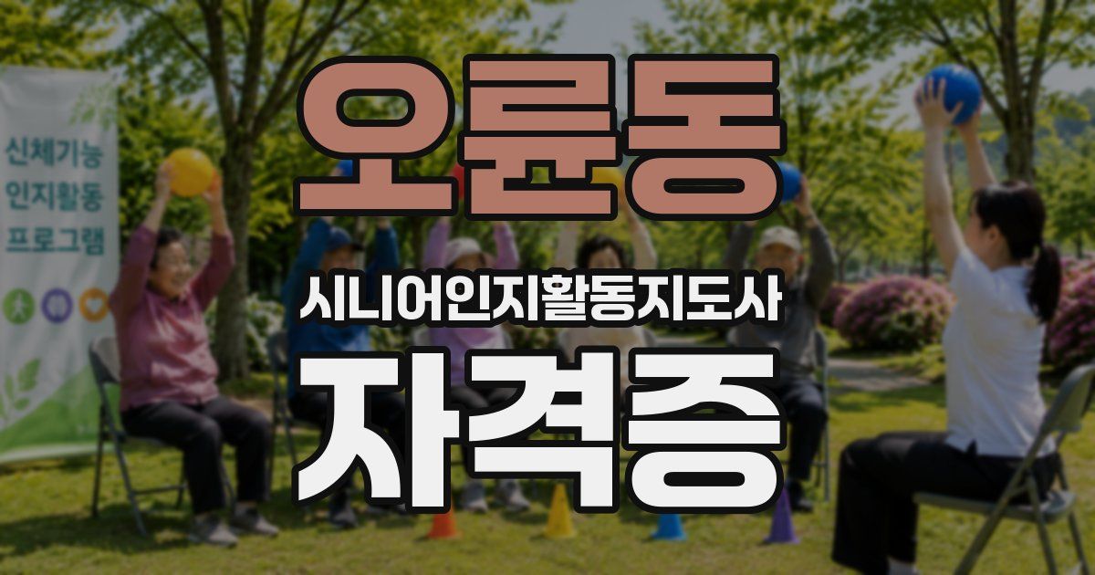 오륜동 시니어인지활동지도사 자격증