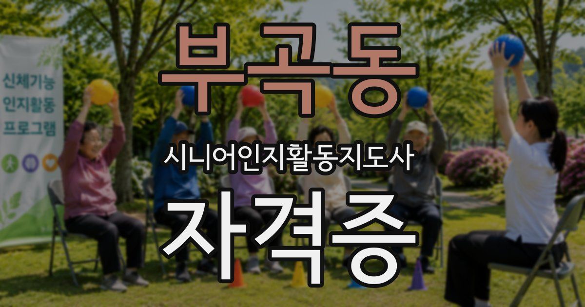 부곡동 시니어인지활동지도사 자격증