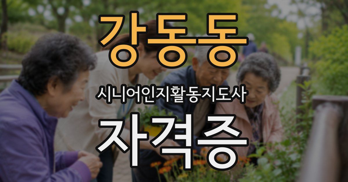 강동동 시니어인지활동지도사 자격증