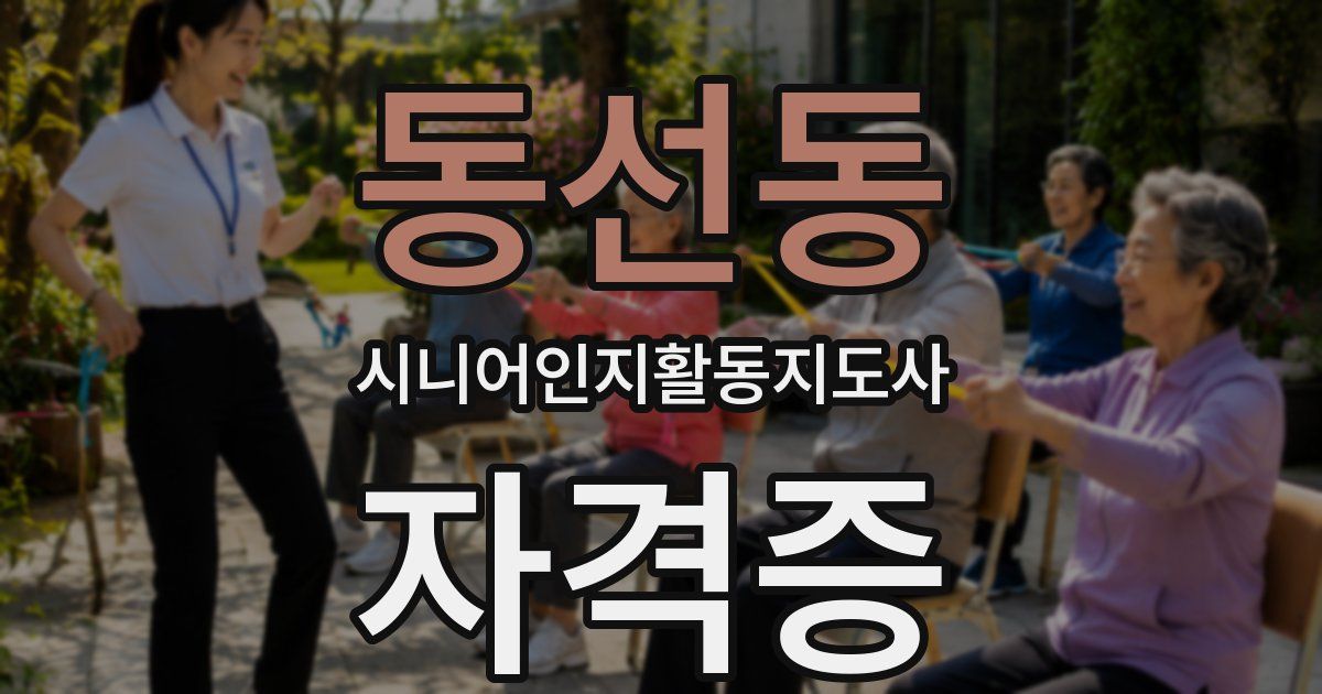 동선동 시니어인지활동지도사 자격증