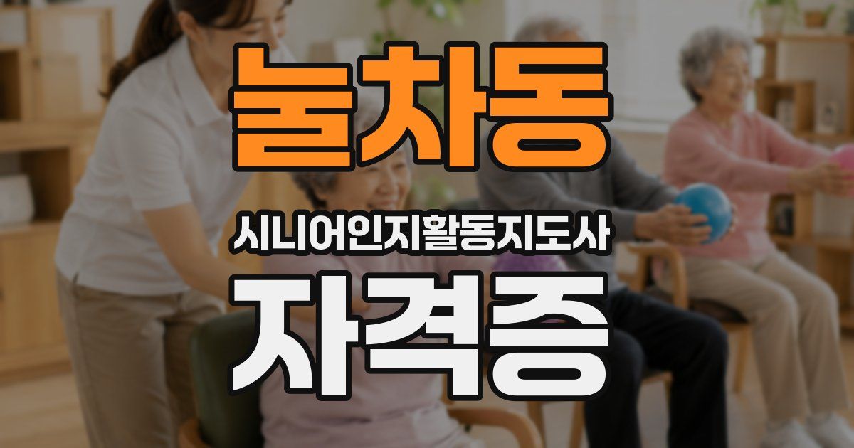 눌차동 시니어인지활동지도사 자격증