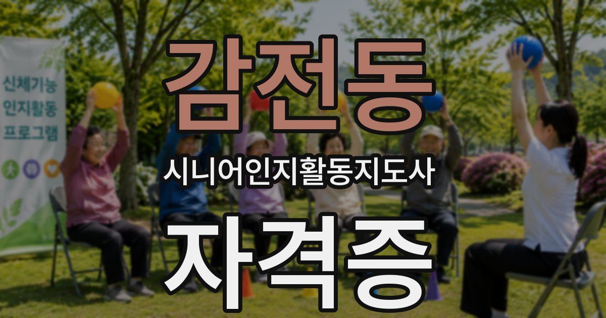 감전동 시니어인지활동지도사 자격증