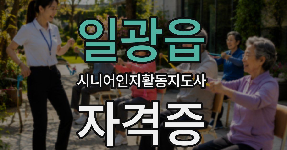 일광읍 시니어인지활동지도사 자격증