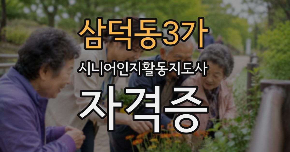 삼덕동3가 시니어인지활동지도사 자격증