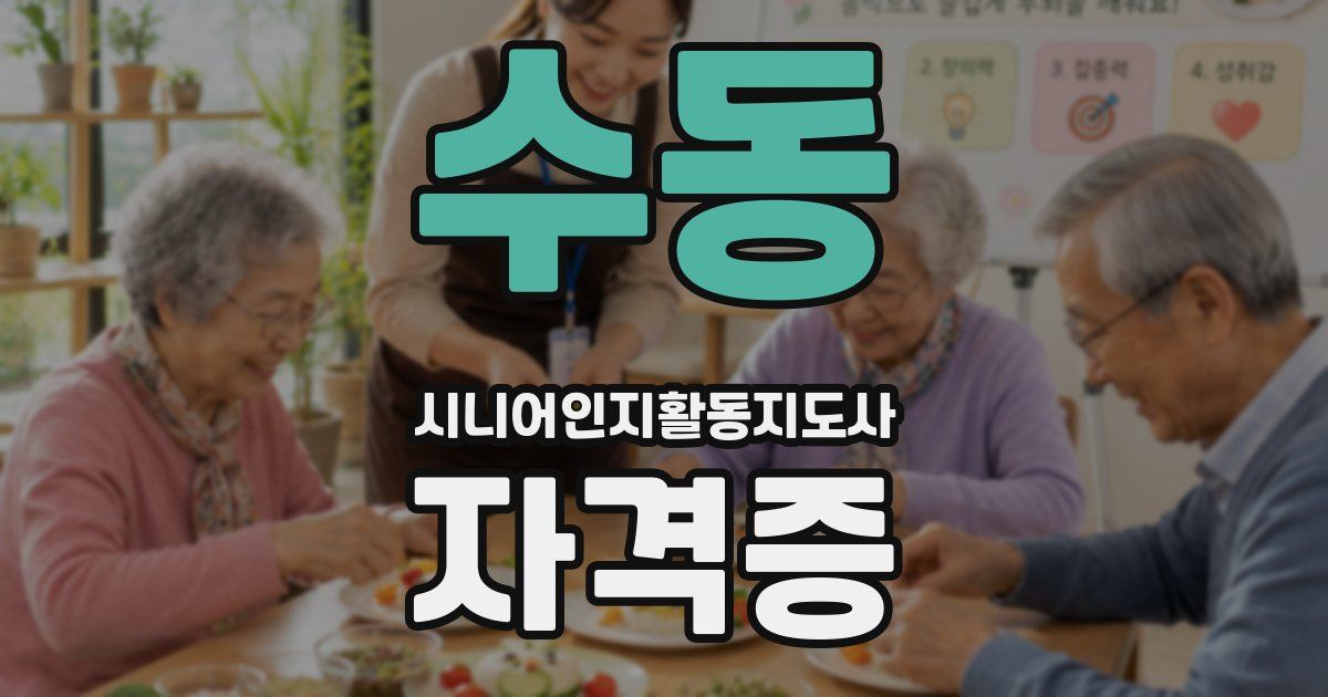 수동 시니어인지활동지도사 자격증