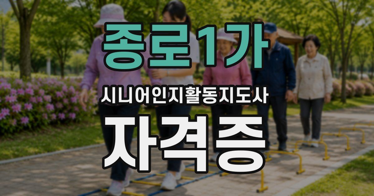 종로1가 시니어인지활동지도사 자격증