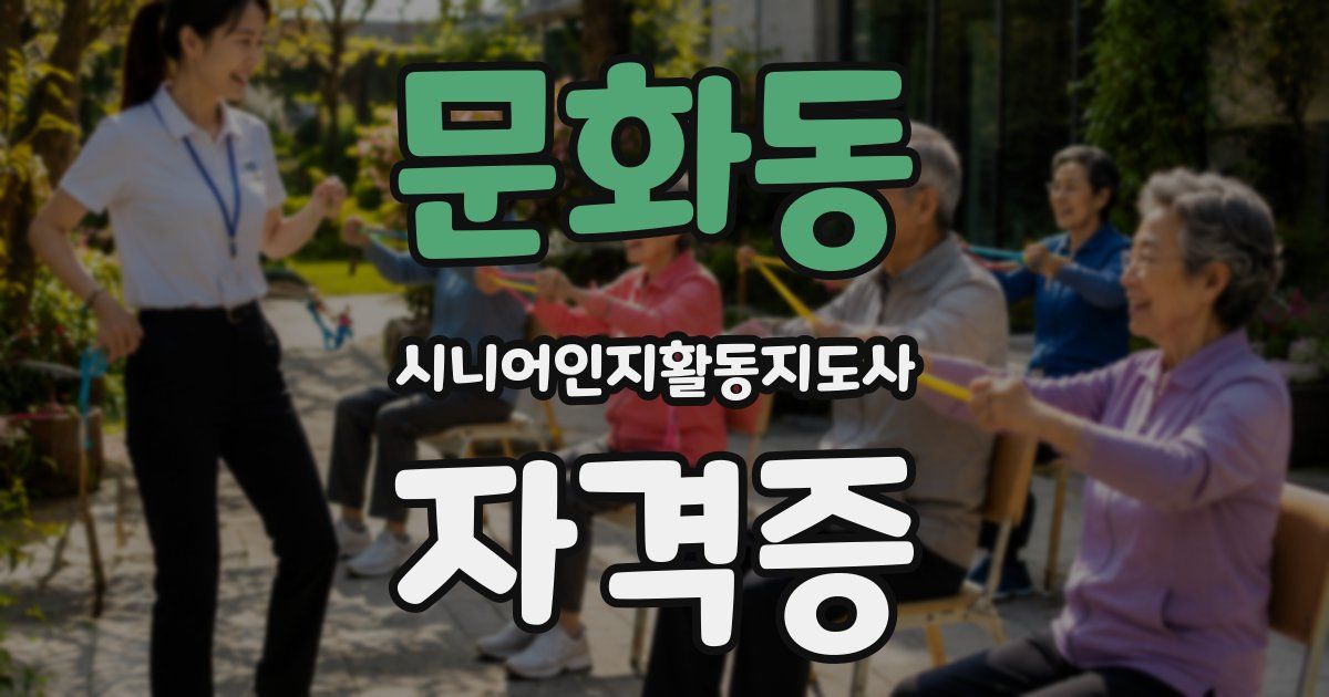 문화동 시니어인지활동지도사 자격증