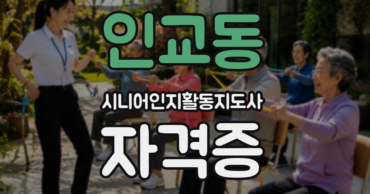 인교동 시니어인지활동지도사 자격증