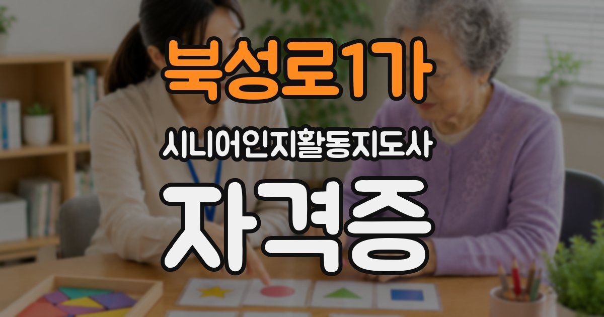 북성로1가 시니어인지활동지도사 자격증