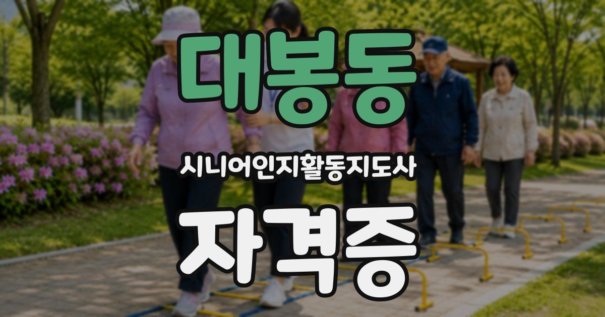 대봉동 시니어인지활동지도사 자격증