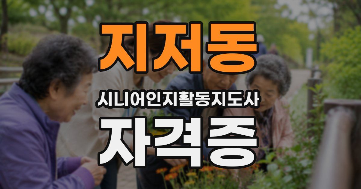 지저동 시니어인지활동지도사 자격증