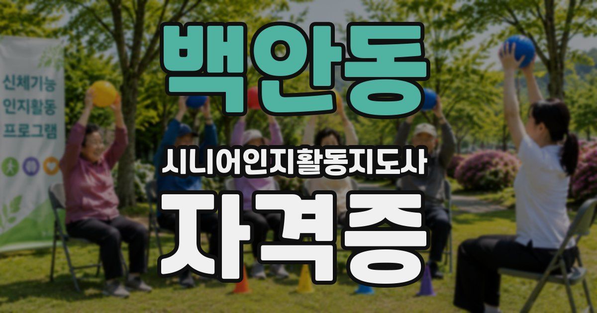 백안동 시니어인지활동지도사 자격증