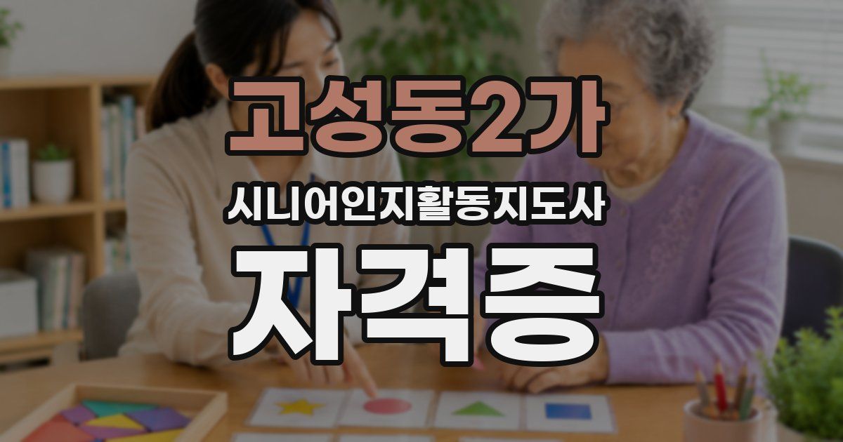 고성동2가 시니어인지활동지도사 자격증
