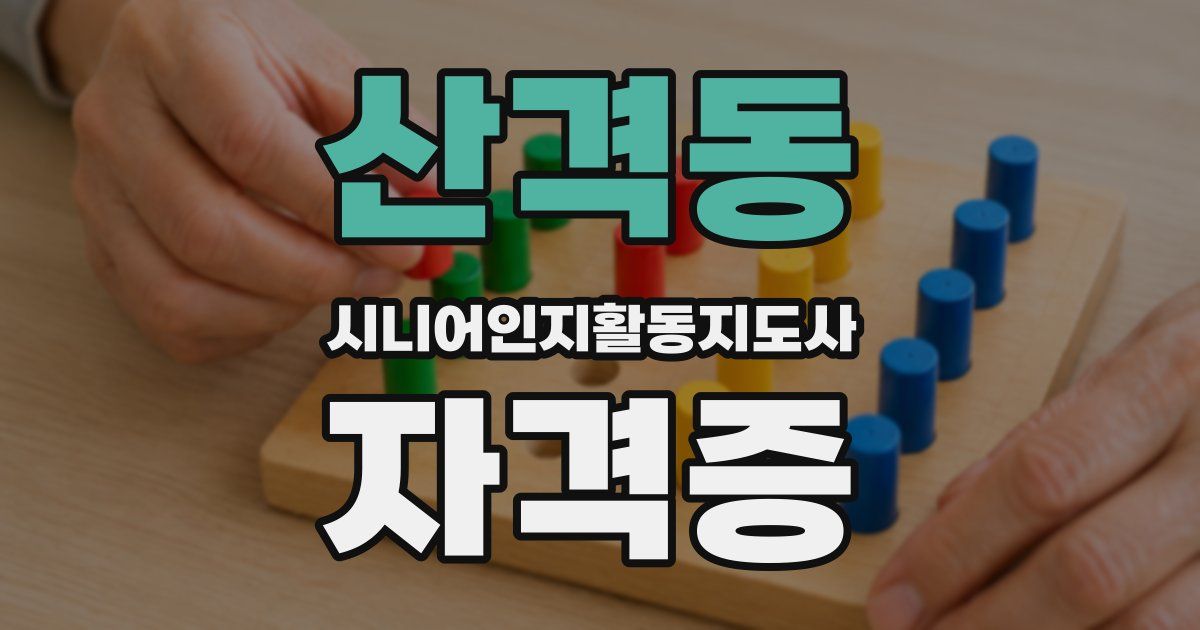 산격동 시니어인지활동지도사 자격증