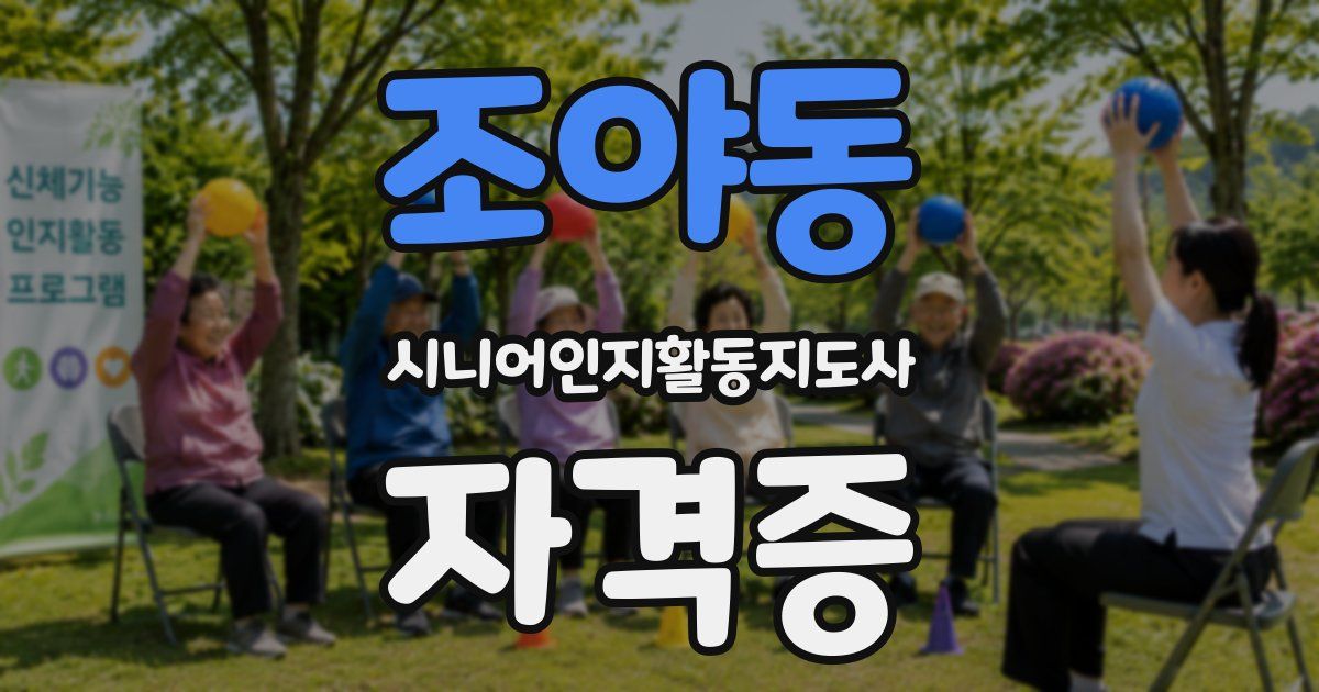 조야동 시니어인지활동지도사 자격증